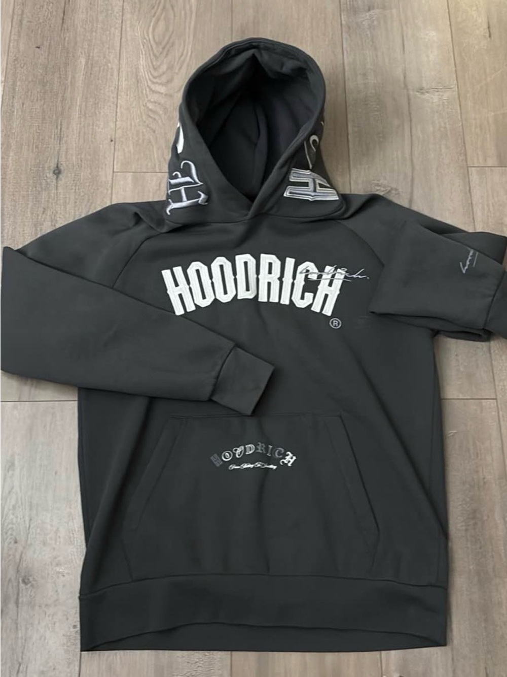 Hoodrich Men's Black Pullover Hoodie with Logo